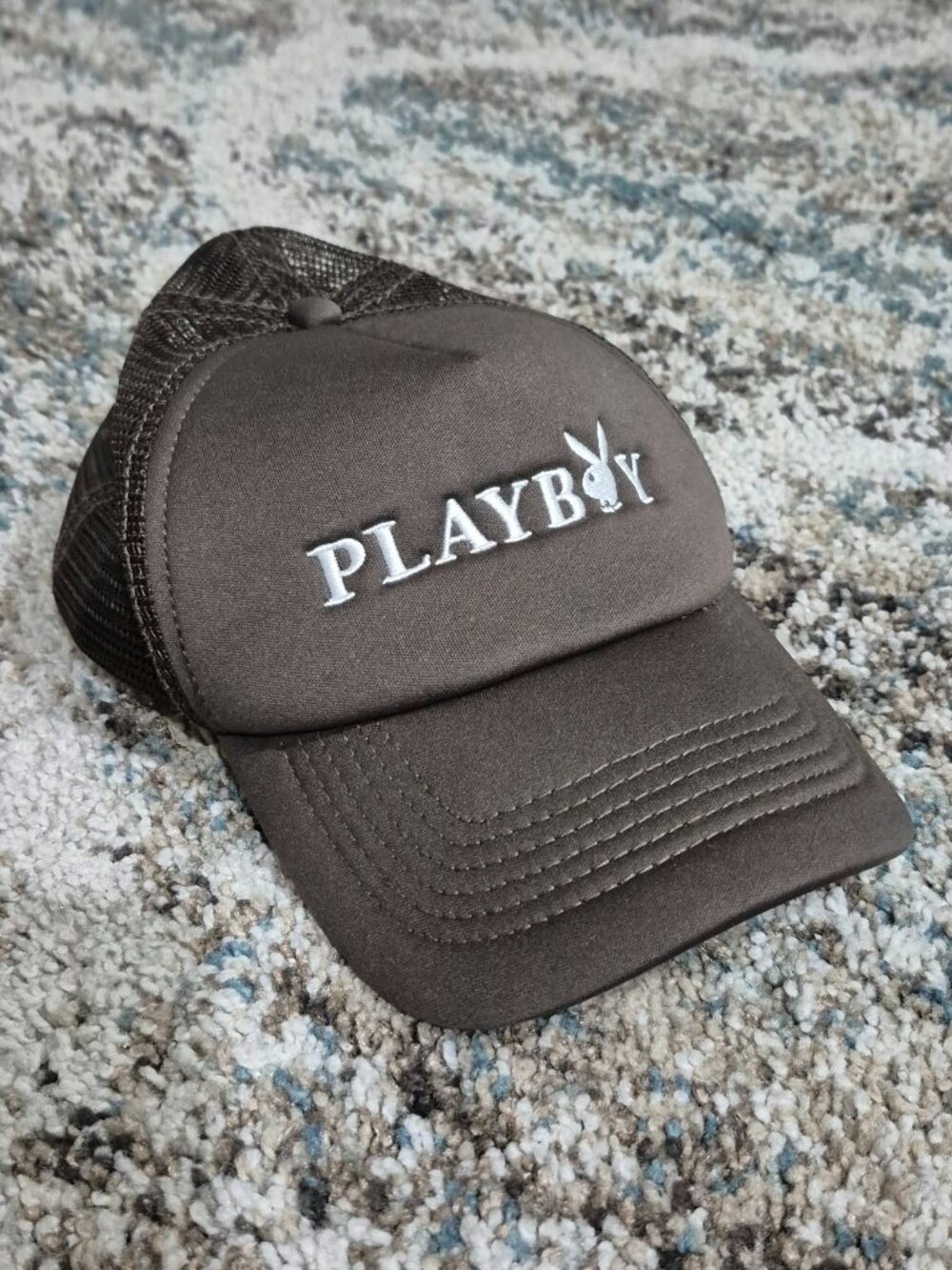 Playboy Embroidered Logo Mesh Trucker Hat – Unisex One Size